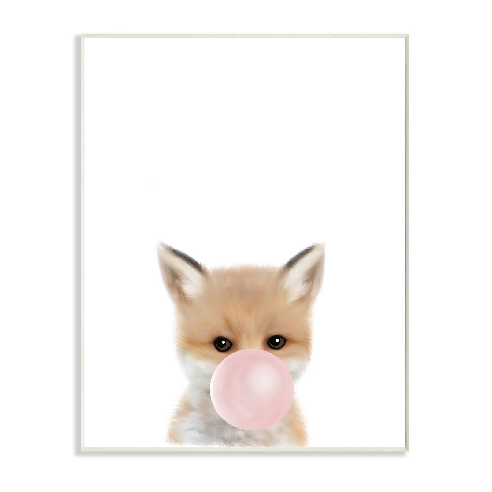 Stupell Industries Baby Red Fox With Pink Bubble Gum Woodland Animal Wood  Wall Art – On Sale – Overstock – 32551589 Throughout Bubble Gum Wood Wall Art (View 15 of 15)