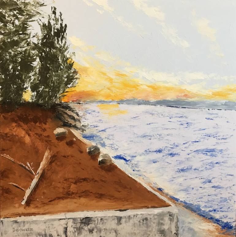 Sunset At The Seawall Paintingdavid Bowker | Saatchi Art With The Seawall Art (View 2 of 15)