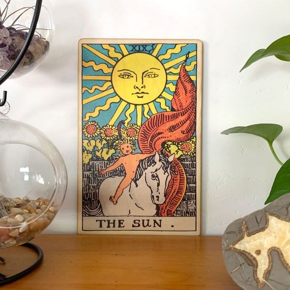 Tarot Cards The Sun Wall Art Wood Wall Decor The Sun Tarot – Etsy Italia In Sun Wall Art (View 10 of 15)