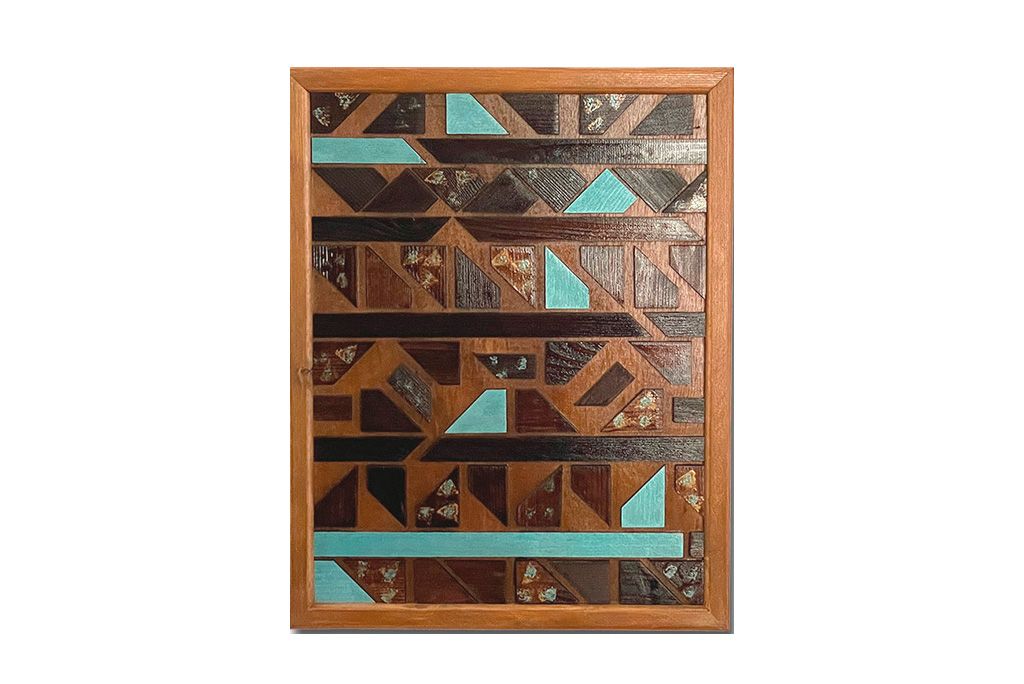 Teal Abstract" 3d Wall Art Wooden Wall Decor Framed Wood Wall Hanging Home  Office Decor Within Dark Teal Wood Wall Art (View 7 of 15)