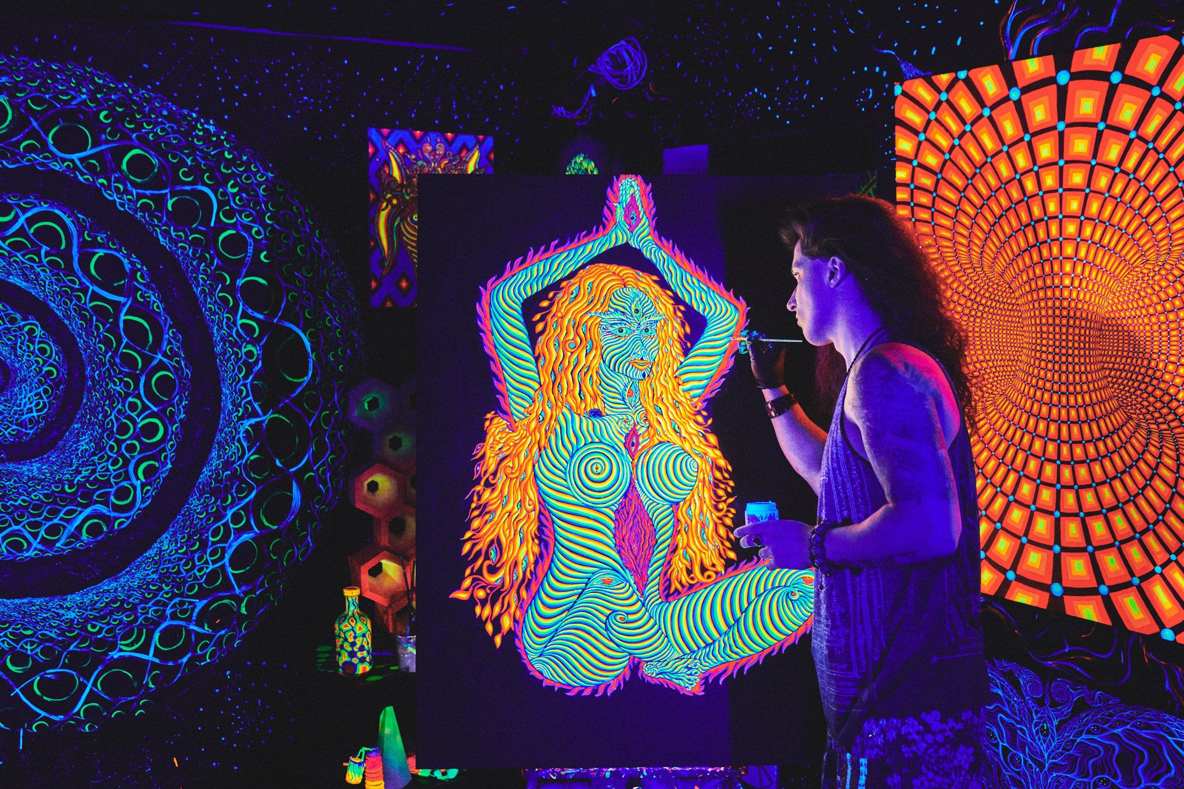The Cosmic, Psychedelic, Glow In The Dark Art Of Alex Aliume | Wired With Regard To Cosmic Sound Wall Art (View 14 of 15)