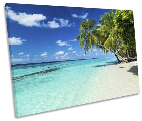 Tropical Beach Paradise Single Canvas Wall Art Print Picture Blue | Ebay For Tropical Paradise Wall Art (View 7 of 15)