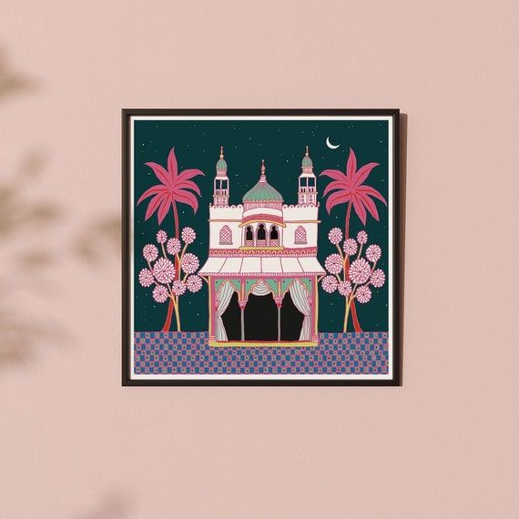 Tropical Evening Print India Art Print Digital Print Wall – Etsy In Tropical Evening Wall Art (View 3 of 15)