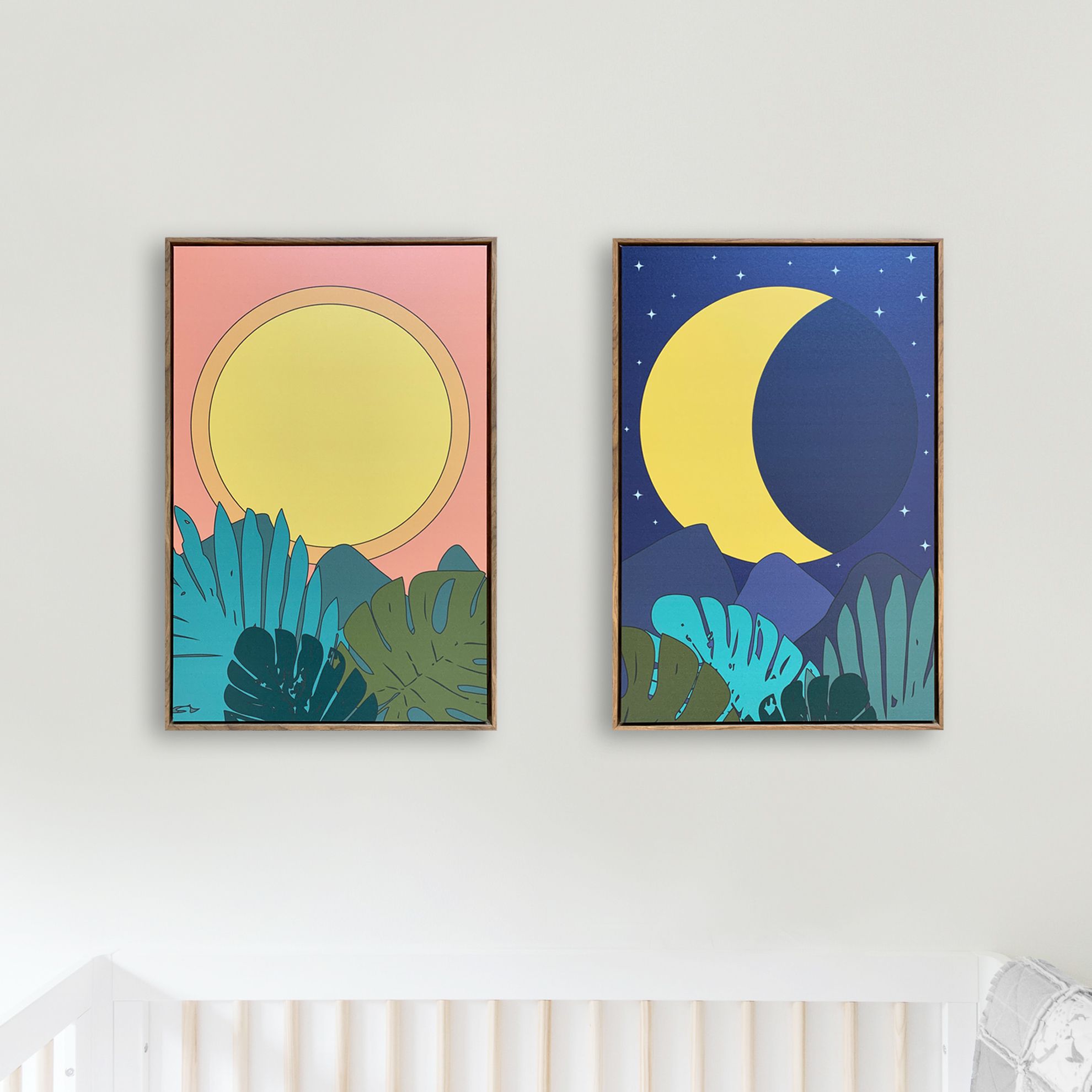Tropical Night Moon Wall Art – Wonderful Whirl Regarding Tropical Evening Wall Art (View 9 of 15)