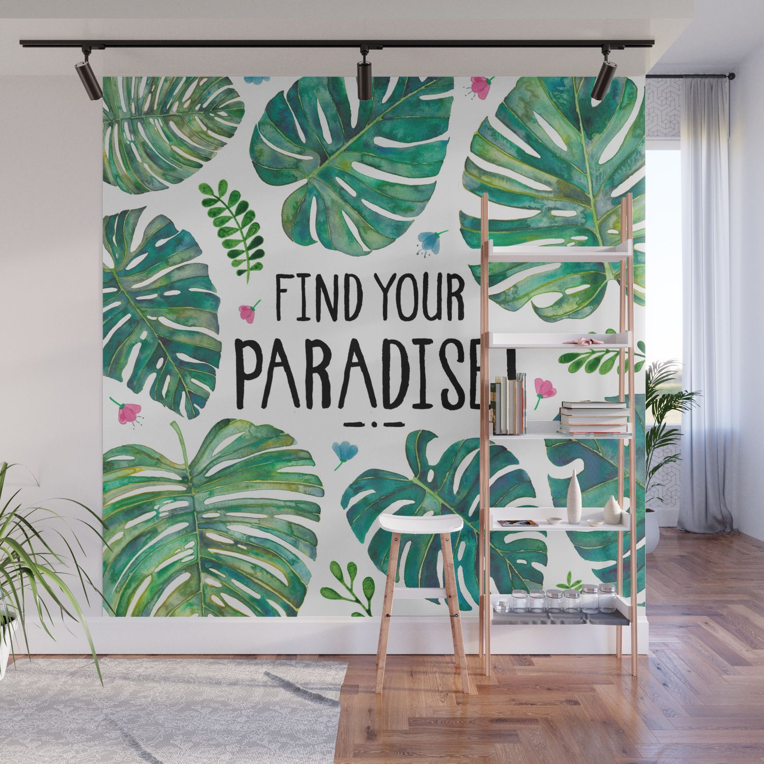 Tropical Paradise Wall Muralelena O'neill | Society6 For Tropical Paradise Wall Art (View 9 of 15)