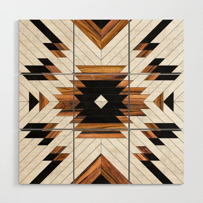 Urban Tribal Pattern 5 – Aztec – Concrete And Wood Wood Wall Art Zoltanratko | Society6 | Wood Wall Art Diy, Wood Wall Art, Southwestern Wall  Art Pertaining To Concrete And Wood Wall Art (View 5 of 15)