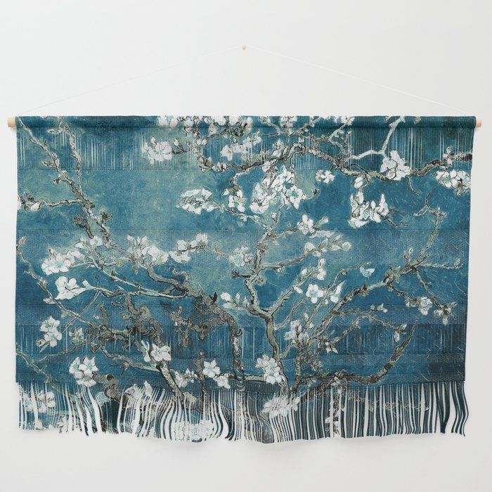 Van Gogh Almond Blossoms : Dark Teal Wall Hangingpurevintagelove |  Society6 Inside Dark Teal Wood Wall Art (View 6 of 15)