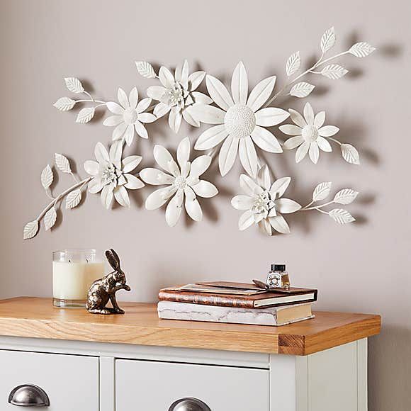 Vintage Cream Floral Wall Art – Orchard Interiors : Orchard Interiors In Cream Wall Art (View 3 of 15)