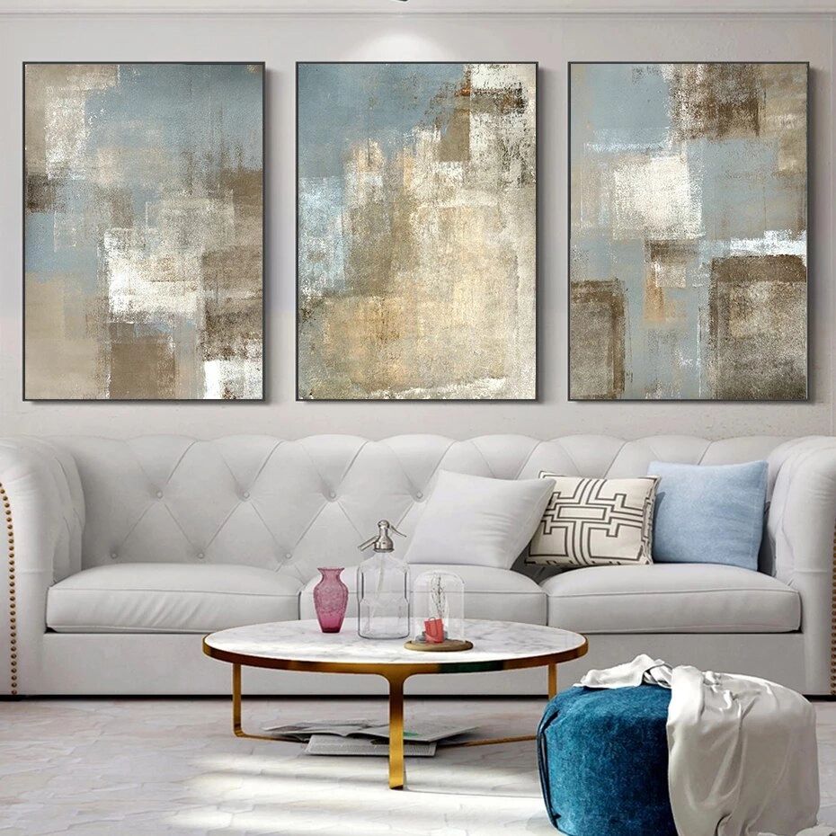 Vintage Grigio E Beige Trend Abstract Wall Art Canvas Paintings Pictures  Poster Prints For Living Room Home Decoration|pittura E Calligrafia| –  Aliexpress In Beige Wall Art (View 6 of 15)