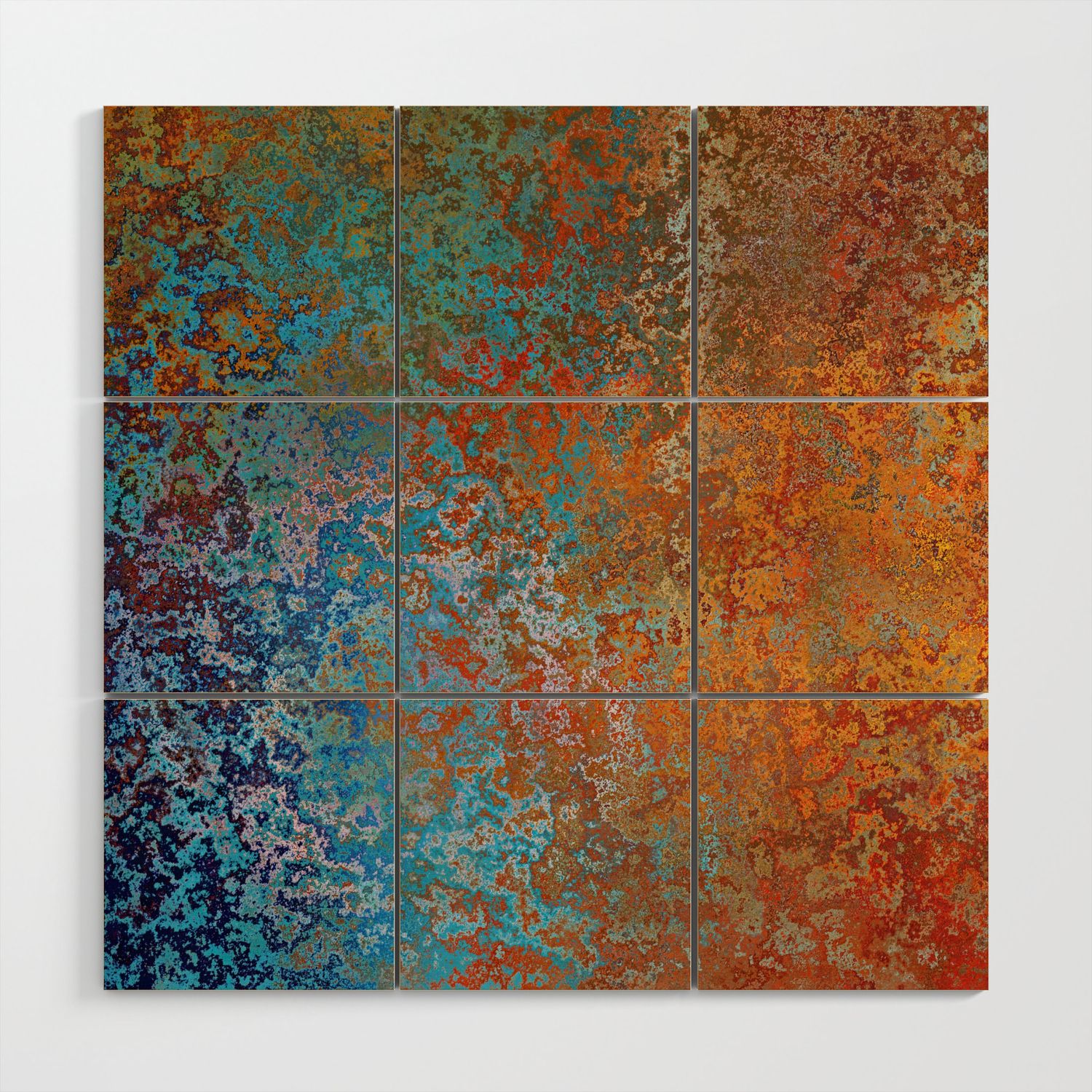 Vintage Rust, Copper And Blue Wood Wall Artmegan Morris | Society6 Throughout Vintage Rust Wall Art (View 1 of 15)