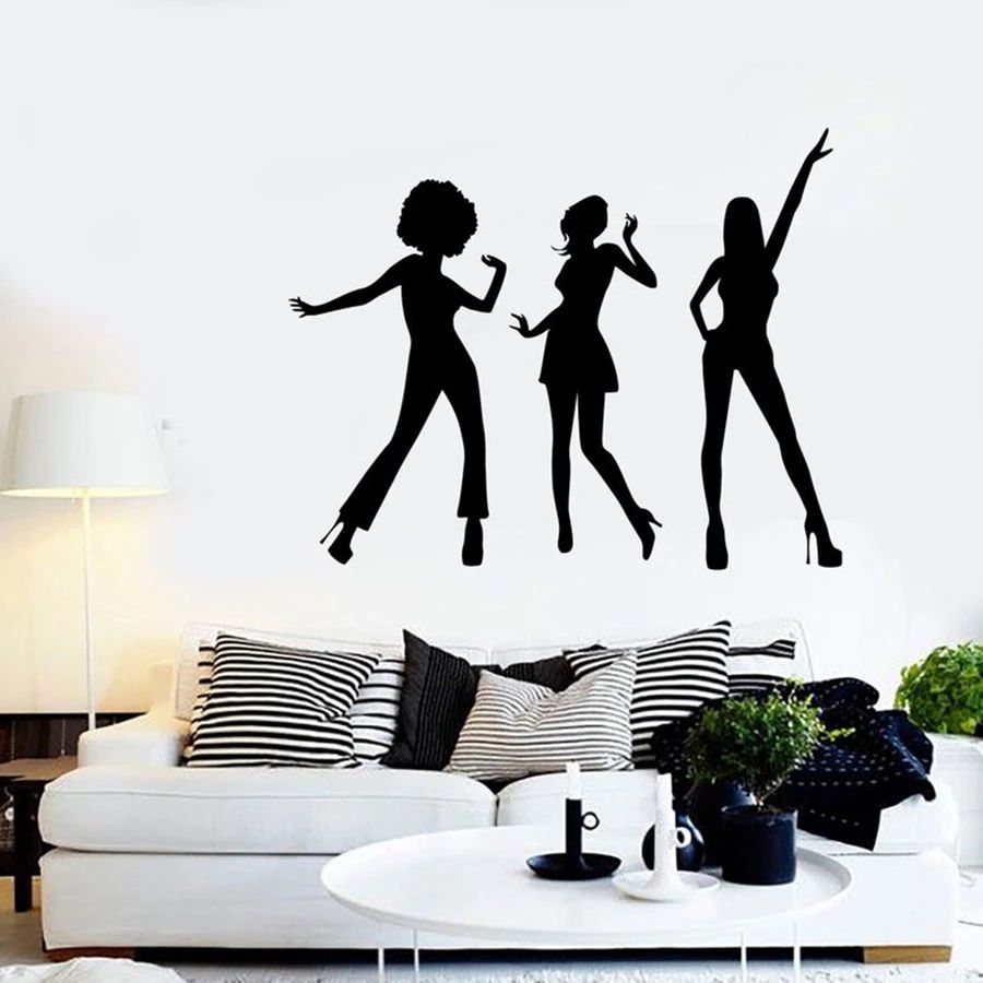 Wall Decal Music Sexy Disco Girl Woman Bedroom Living Room Dance Room Home  Decoration Vinyl Wall Stickers Mural Art S790|wall Stickers| – Aliexpress With Disco Girl Wall Art (View 11 of 15)