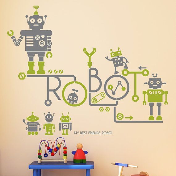 Wall Point Art Mural Decor Sticker : Robot Friendskdandelion | Robotik,  Sınıf, Sınıf Dekorasyonu With Regard To Robot Wall Art (View 1 of 15)