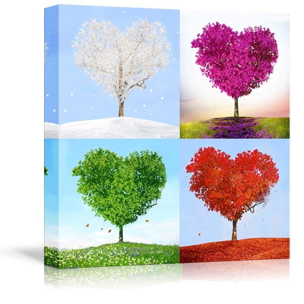 Wall26 Tree Of Love In Four Seasons (winter Spring Summer Autumn) – Canvas  Art Wall Decor – 24" X 24" – Walmart In Spring Summer Wall Art (View 2 of 15)