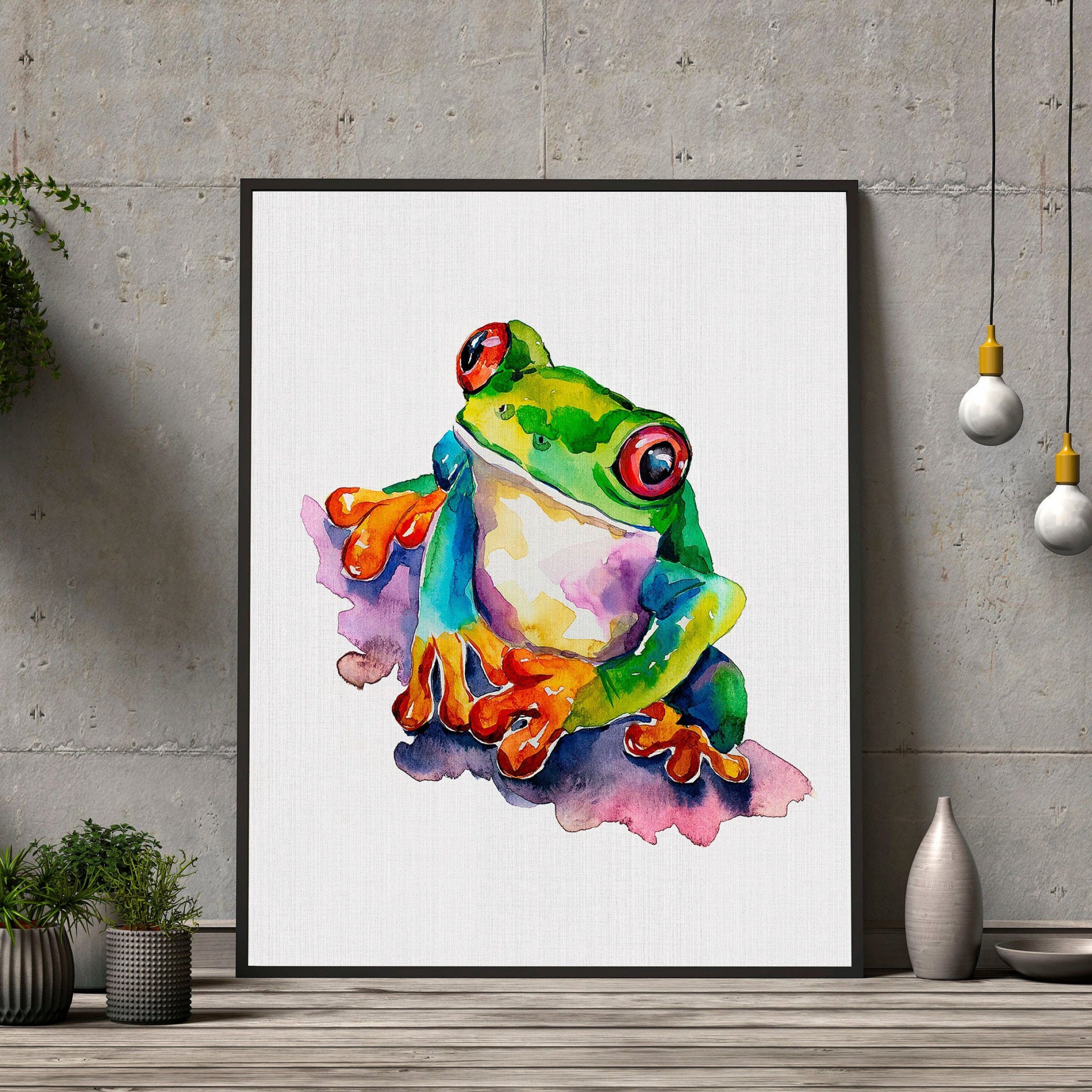 Watercolor Tree Frog Tree Frog Art Frog Wall Art Frog Art – Etsy With Regard To Frog Wall Art (View 11 of 15)