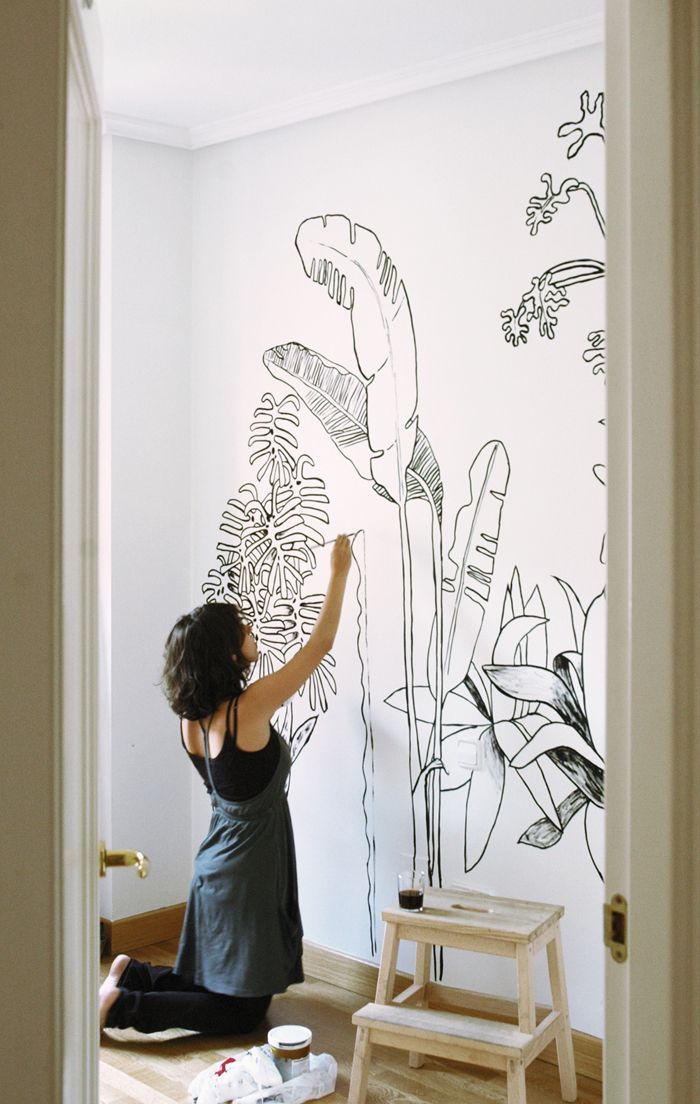 Weekend Project Idea Hand Drawn Botanical Mural – Poppytalk | Bedroom  Murals, Diy Home Decor, Wall Painting For Hand Drawn Wall Art (View 14 of 15)
