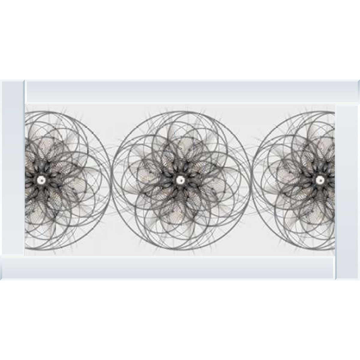 White Spirograph Crystal Liquid Wall Art With Mirrored Frame 67x117cm |  Pagazzi Lighting Throughout Liquid Wall Art (View 10 of 15)