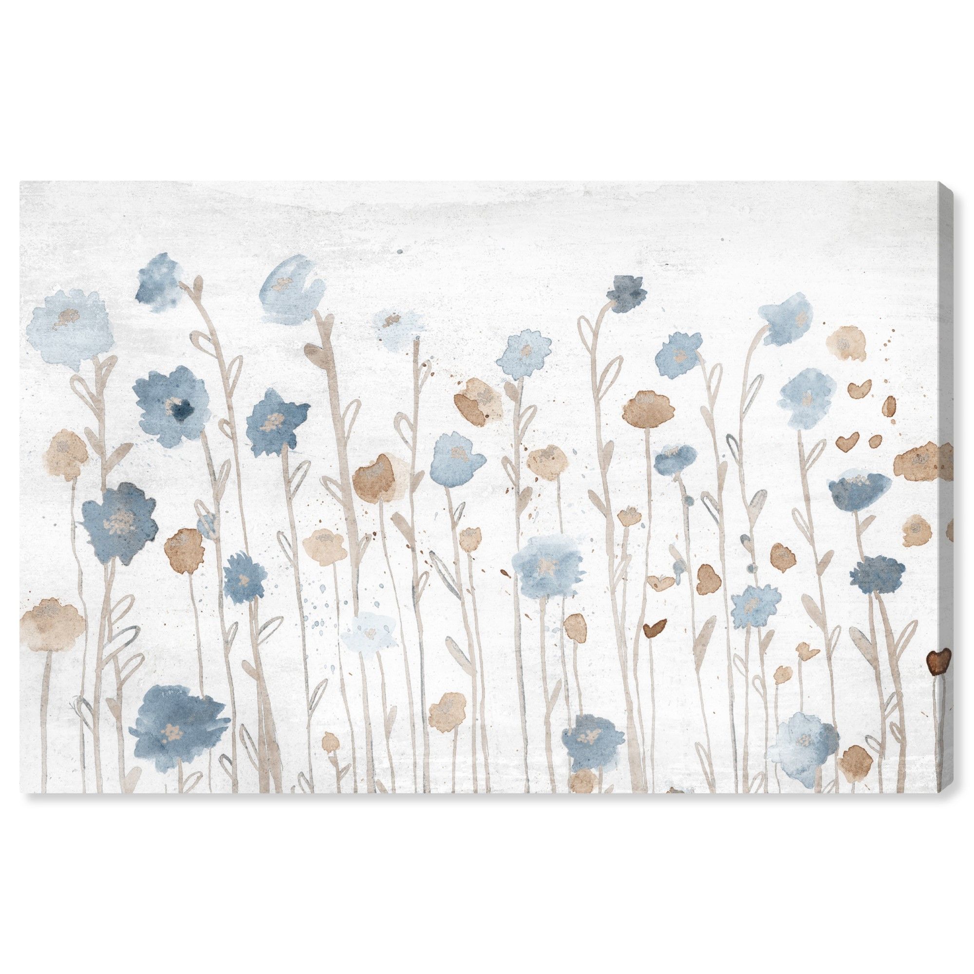 Wynwood Studio 'beautiful Growth Light Blue' Floral And Botanical Wall Art  Canvas Print – Blue, Brown, 24" X 16" – Walmart With Regard To Soft Blue Wall Art (View 12 of 15)