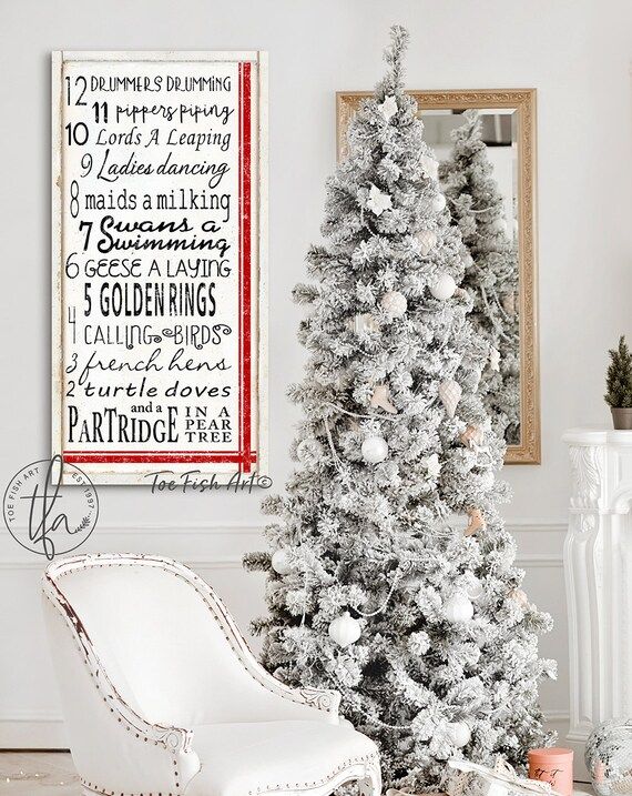 12 Days Of Christmas Sign Modern Farmhouse Wall Decor Canvas – Etsy In Farmhouse Ornament Wall Art (View 8 of 15)