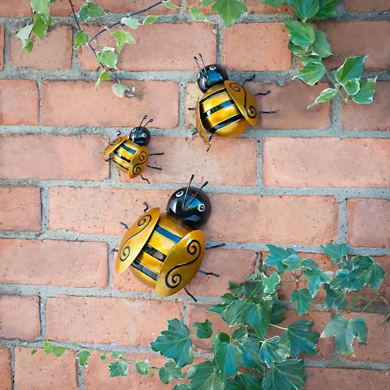 3 Pack Metal Bumble Bee & Ladybird Ornament Wall Art Outdoor Garden  Decoration | Ebay Pertaining To Bee Ornament Wall Art (Photo 8 of 15)