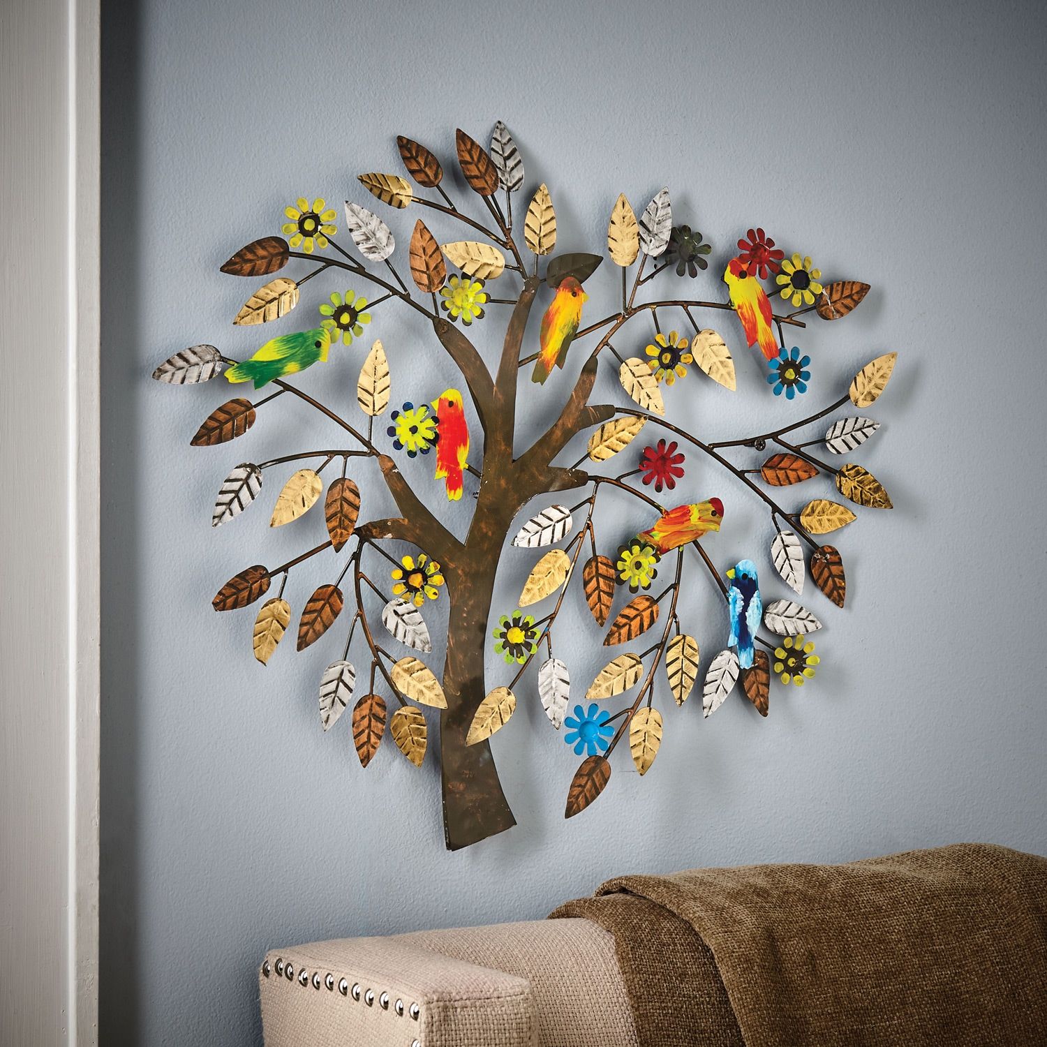 Birds Folk Art Wall Art | Shop.pbs With Regard To 3d Metal Colorful Birds Sculptures (Photo 13 of 15)