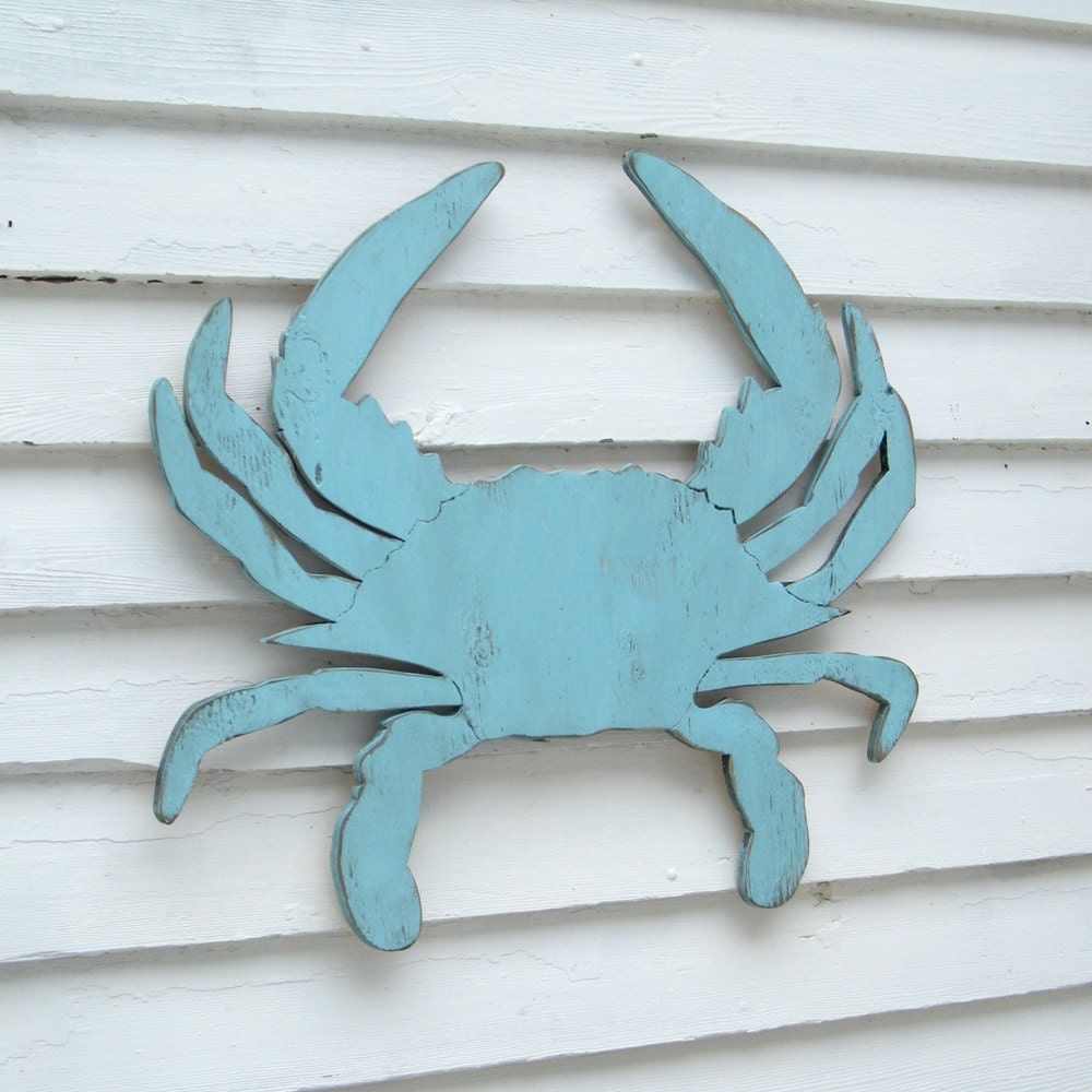 Blue Crab Decor Coastal Wall Decor Supersized Blue Crab Wall – Etsy For Crab Wall Art (Photo 2 of 15)