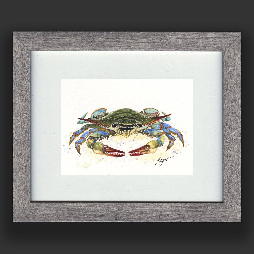 Blue Crab Watercolor Art | Clint Eagar Design Regarding Crab Wall Art (Photo 7 of 15)