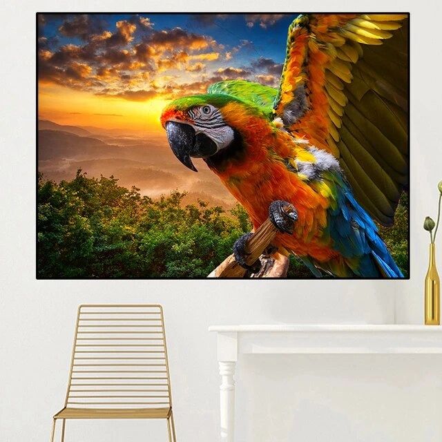 Blue Yellow Macaw Parrots | Picture Poster Parrot Frame | Picture Macaw  Parrot – Animal – Aliexpress For Bird Macaw Wall Sculpture (Photo 14 of 15)