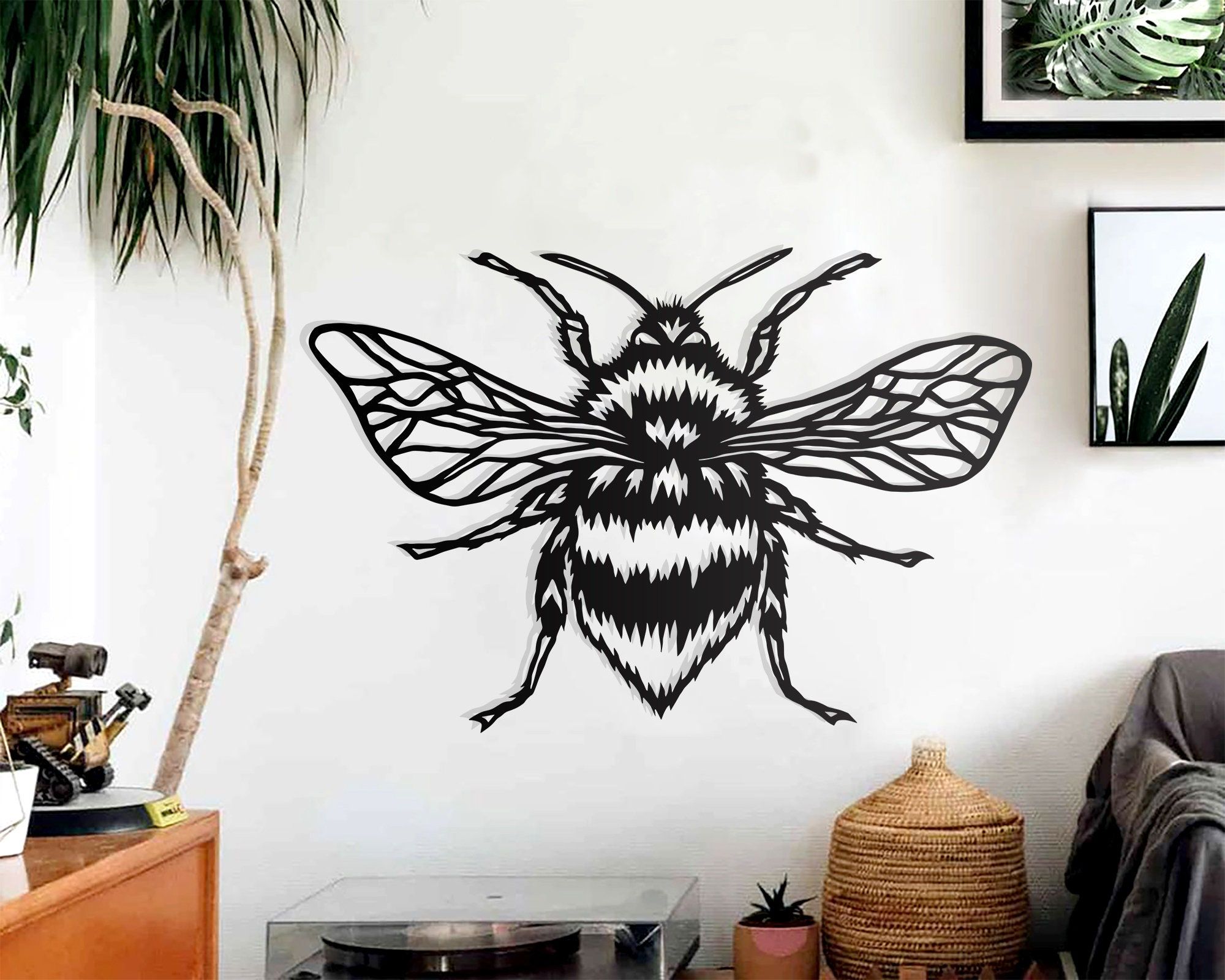 Bumble Bee Metal Wall Art Wall Decoration Living Room – Etsy Within Metal Wall Bumble Bee Wall Art (Photo 2 of 15)