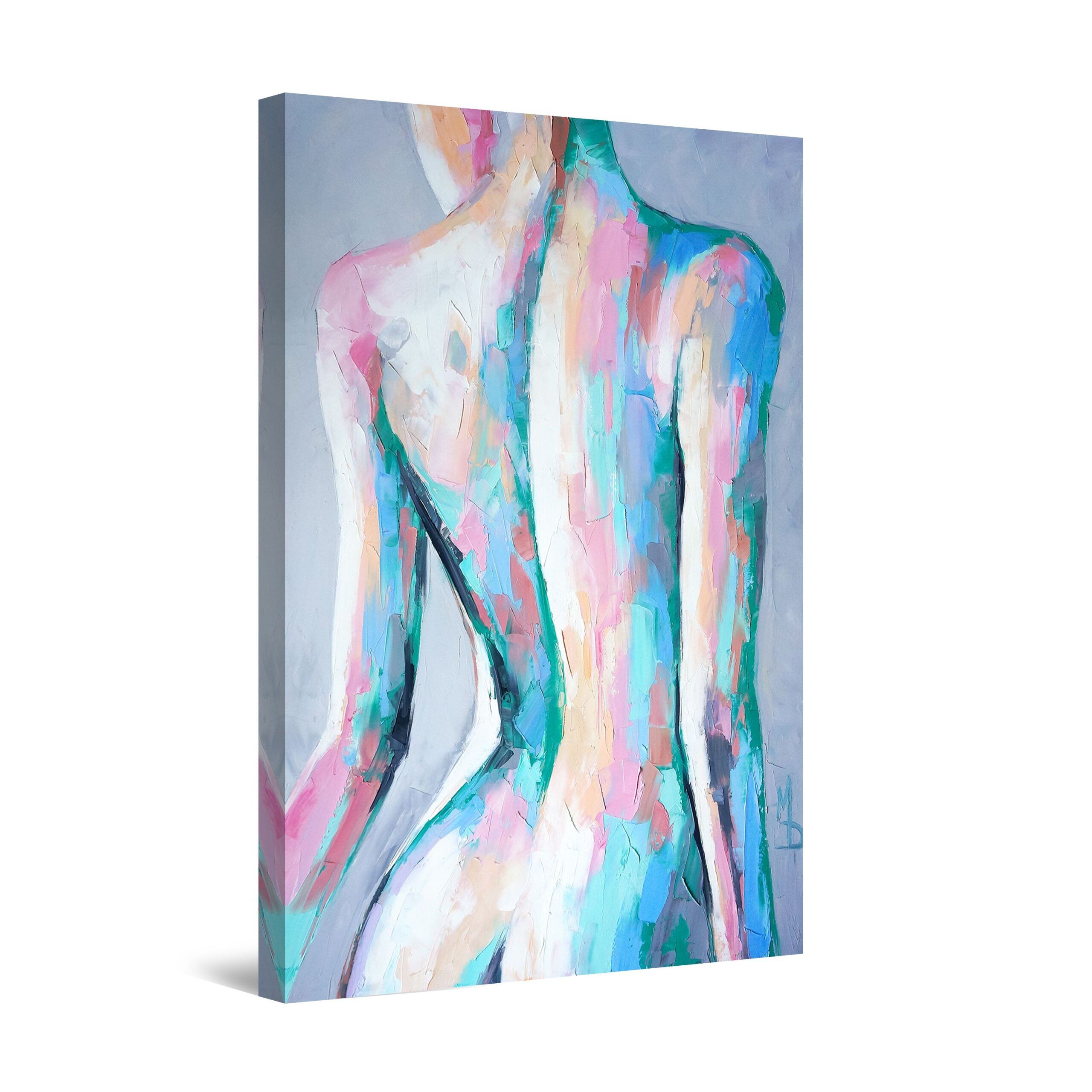 Canvas Wall Art – Abstract Woman Silhouette Warm Color – Lys Og Art Intended For Abstract Silhouette Wall Sculptures (Photo 14 of 15)