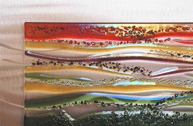 Contemporary Glass Wall Art, Fused Glass & Metal Wall Art,kim Merriman  Art With Metal & Glass Hanging Wall Art (View 3 of 15)
