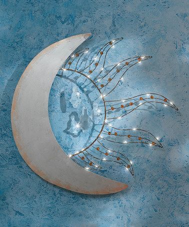 Cool Celestial Sun & Moon Light Up Wall Décor | Moon Decor, Decor, Home  Decor Pertaining To Sun Moon Star Wall Art (View 12 of 15)