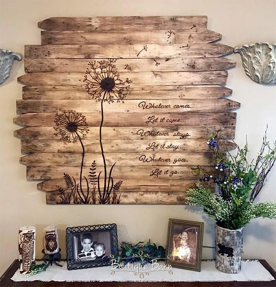 Dandelion Wall Art Let Go And Acceptance Art Inspirational – Etsy |  Dandelion Wall Art, Dandelion Art, Reclaimed Wood Wall Art Within Rustic Decorative Wall Art (Photo 3 of 15)