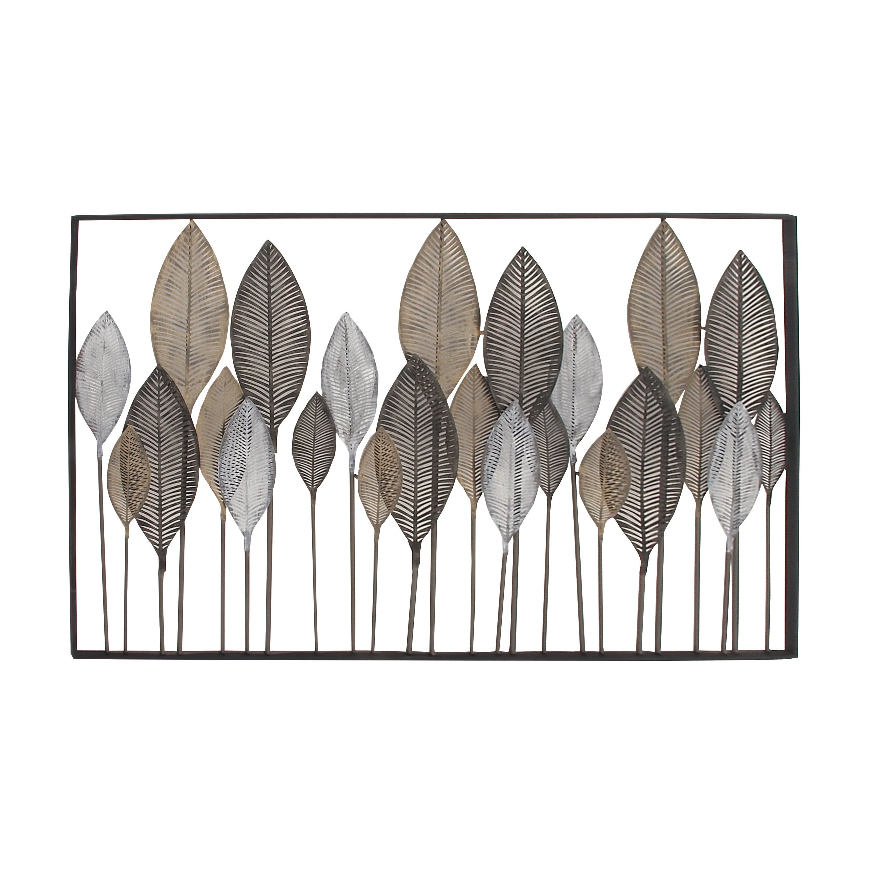 Decmode Bronze Metal Tall Cut Out Leaf Wall Decor With Intricate Laser Cut  Designs – Walmart With Tall Cut Out Leaf Wall Art (Photo 7 of 15)
