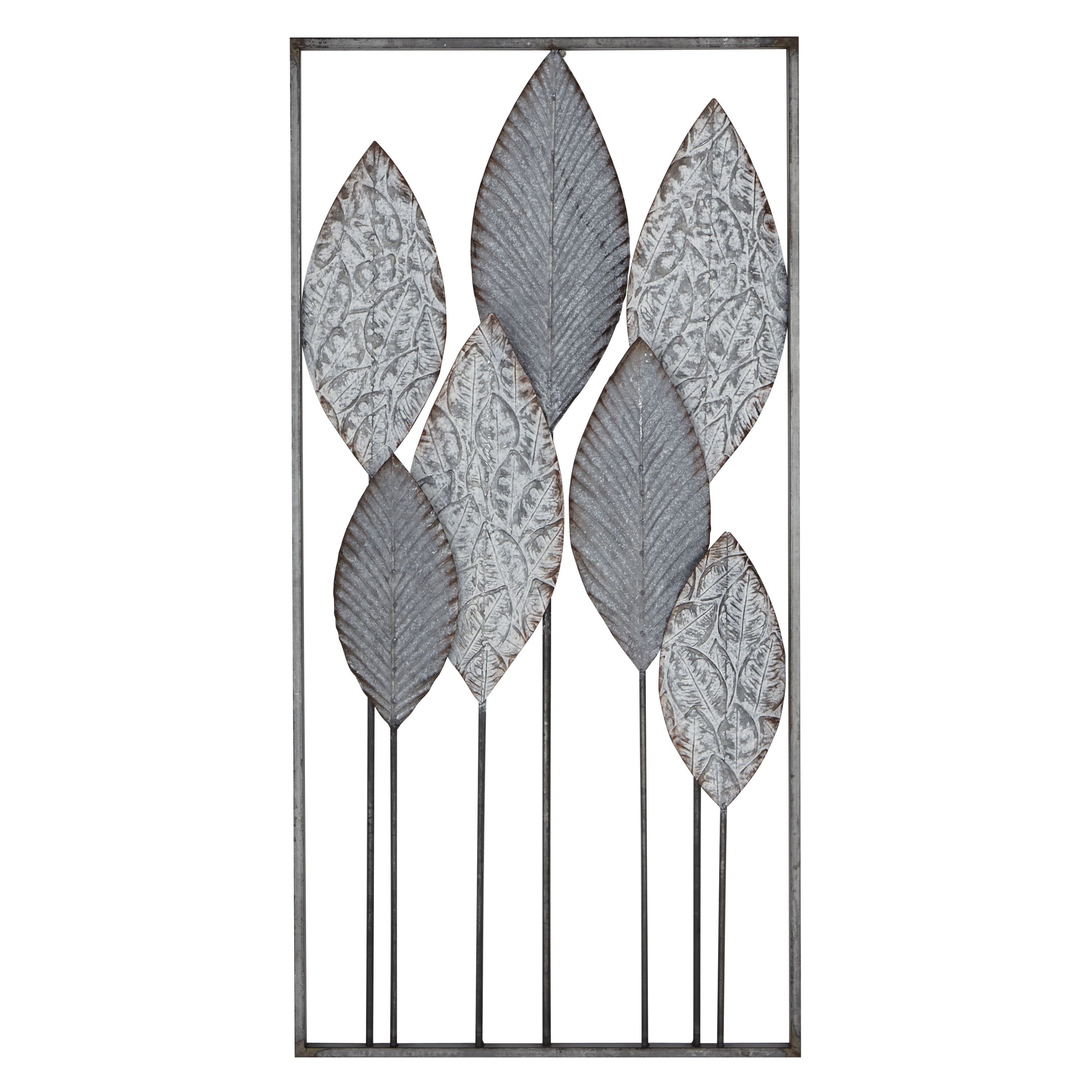 Decmode Gray Metal Tall Cut Out Leaf Wall Decor With Intricate Laser Cut  Designs – Walmart Pertaining To Intricate Laser Cut Wall Art (View 10 of 15)
