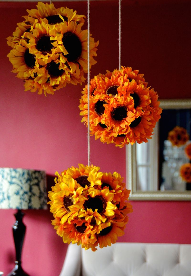 Diy Hanging Sunflower Pendants (sunflower Kissing Balls) – Always Order  Dessert With Regard To Hanging Sunflower (Photo 1 of 15)