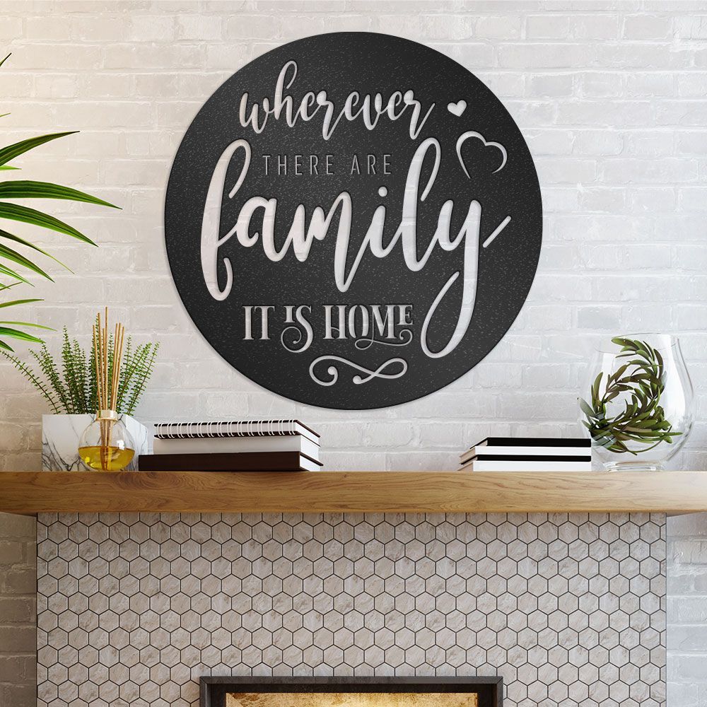 Family Metal Sign With Hearts, Wherever There Are Family It Is Home Metal  Wall Art – Steelsigns (View 8 of 15)