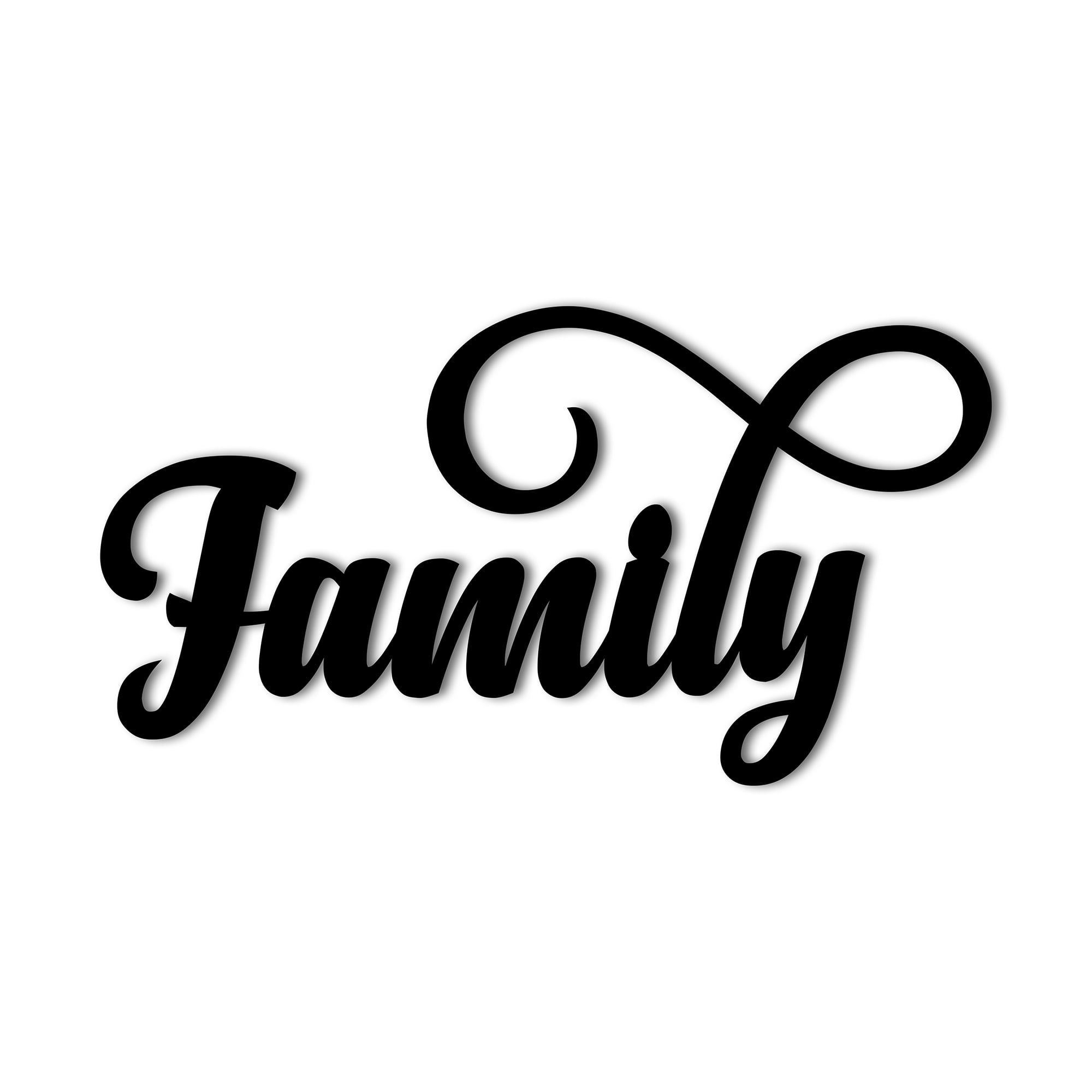 Family Metal Wall Sign Cursive Decorative Accent Decor Wall Decor Word Sign  – 3 Sizes / 13 Colors – Anniversary Gift Idea Husband Wife Room Decor  Indoor Outdoor Made In Usa – Walmart In Family Wall Sign Metal (View 14 of 15)