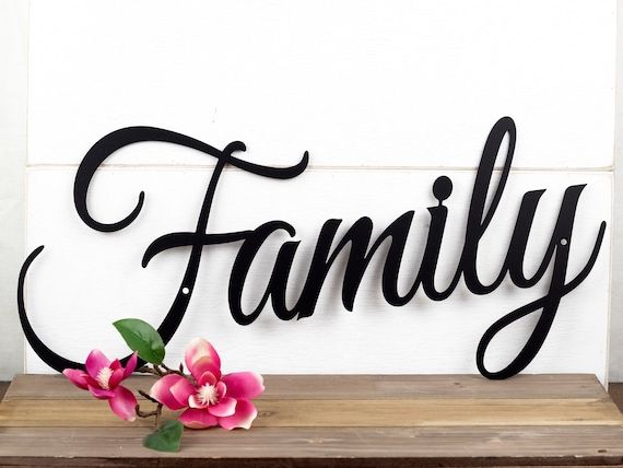 Family Sign Metal Sign Metal Wall Art Wall Hanging Script – Etsy Italia With Regard To Family Wall Sign Metal (Photo 9 of 15)
