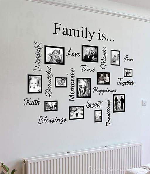 Family Word Quote Gallery Wall | Wall Art Decal Sticker Pertaining To Family Word Wall Art (Photo 12 of 15)
