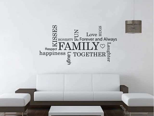 Family Word Wall Art Family Vinyl Lettering Wall Decal For Living Room  Happiness Kisses Love Together Wall Stickers Quote G402 – Wall Stickers –  Aliexpress Within Family Word Wall Art (View 4 of 15)