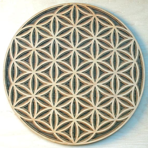Flower Of Life 3 Layer 18 22 Wood Wall Art Laser Cut – Etsy In 3 Layers Wall Sculptures (Photo 8 of 15)