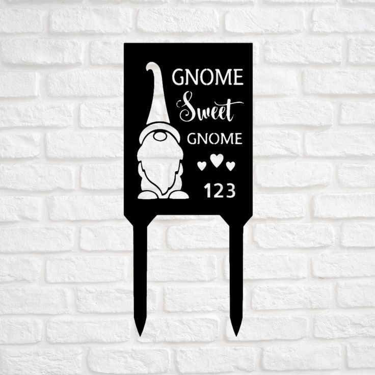 Gnome Sweet Gnome – Metal Gnome Address Sign, Yard Sign, House Number |  Masculine Wall Art, House Number Sign, Address Sign Throughout Metal Sign Stake Wall Art (View 12 of 15)