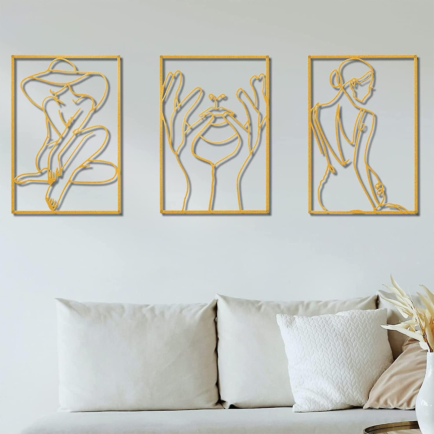 Gold Wall Decor Set Of 3,  (View 15 of 15)