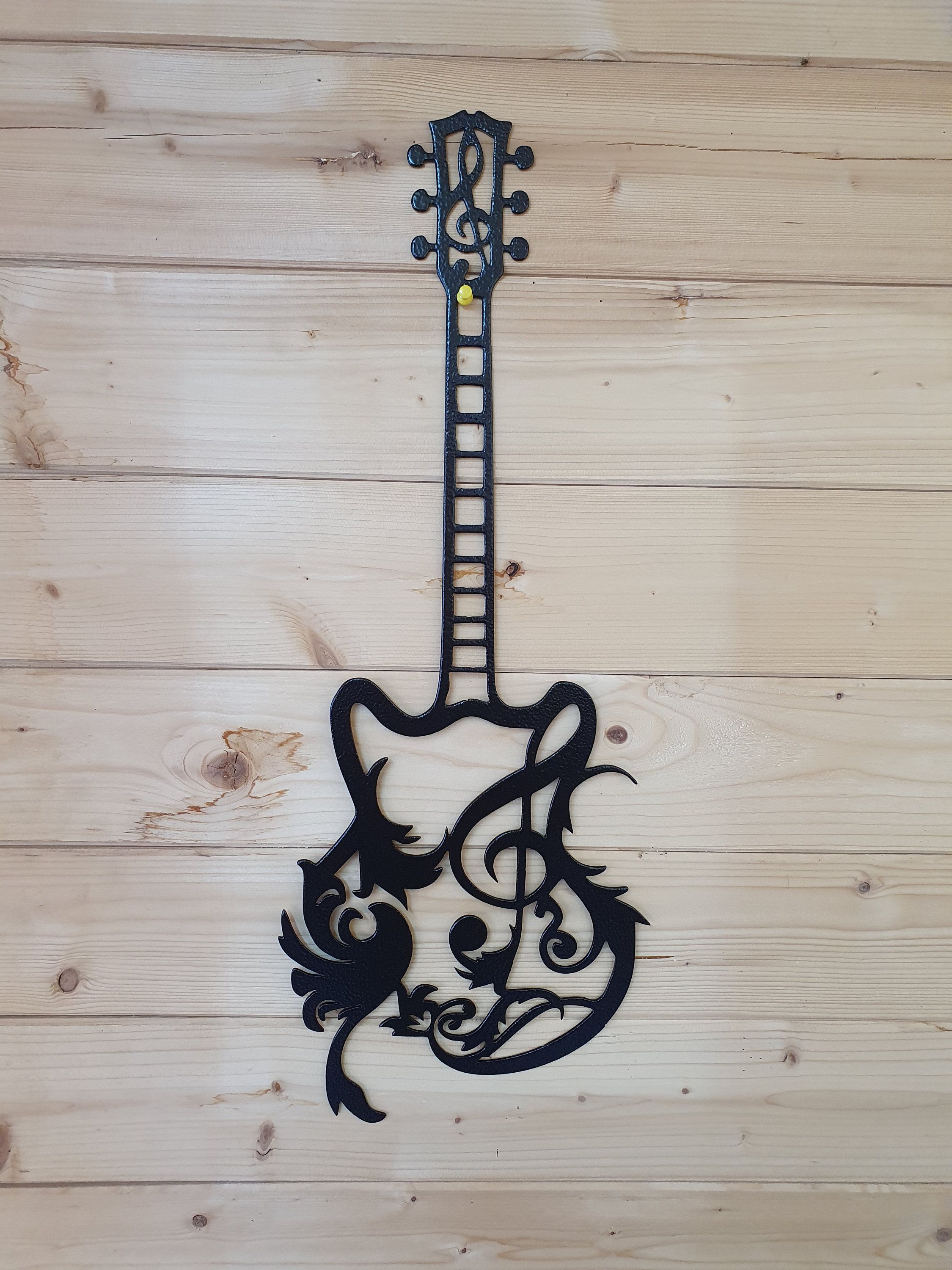 Guitar Wall Art Metal Wall Art Home Decor Home & Garden – Etsy With Regard To Weather Resistant Metal Wall Art (View 8 of 15)