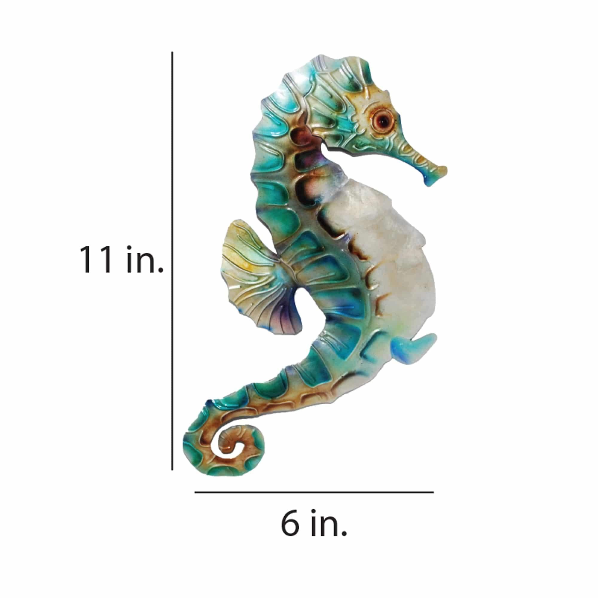 Handmade Blue And Pearl Wall Seahorse – 1 X 6 X 11 – On Sale – – 18801958 Within Seahorse Wall Art (View 8 of 15)