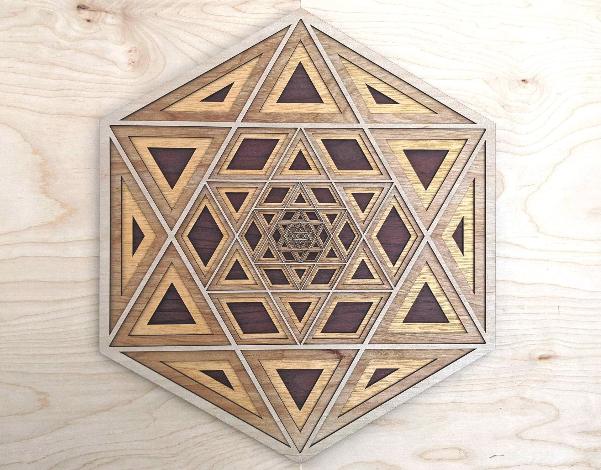 Inner Star 22 4 Layer Intricate Wood Wall Art With – Etsy Inside Intricate Laser Cut Wall Art (View 13 of 15)