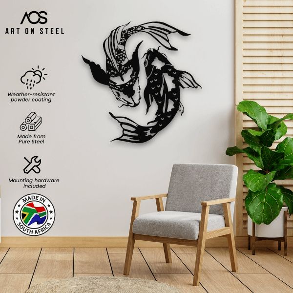 Koi Fish Metal Wall Art Regarding Weather Resistant Metal Wall Art (View 12 of 15)