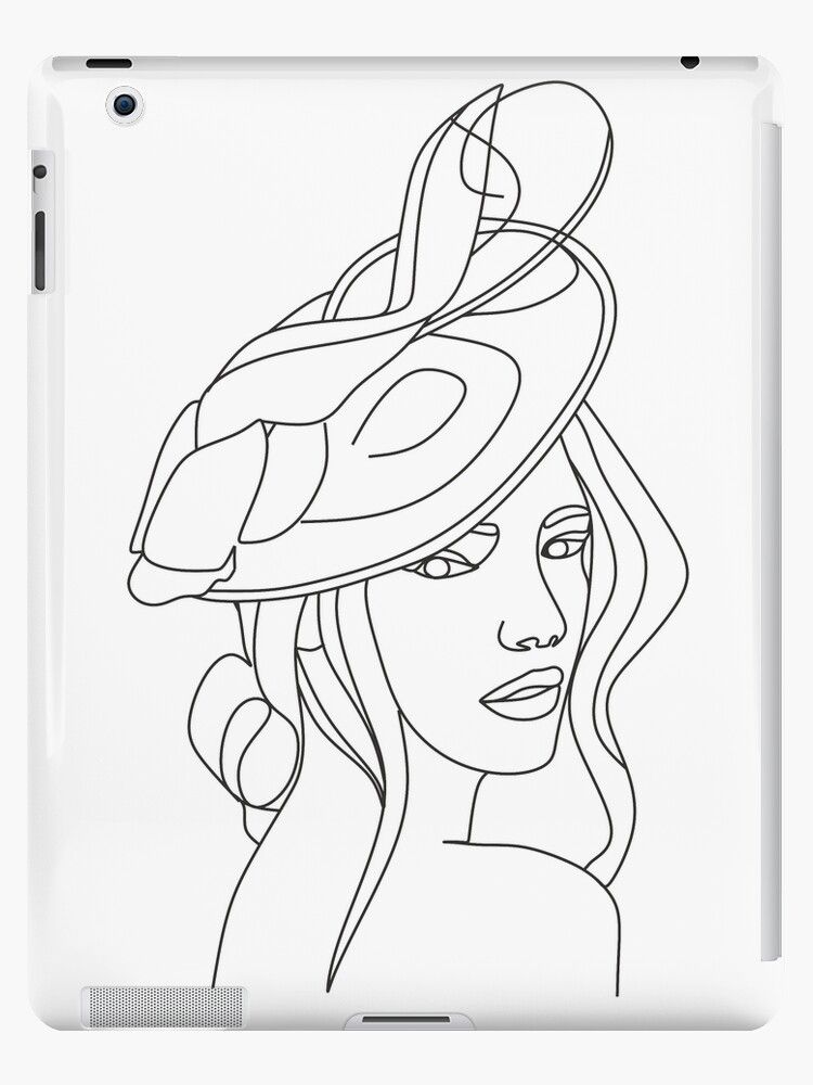 Line Art Sexy Woman In A Hat.minimalistic Logo Illustration (View 11 of 15)