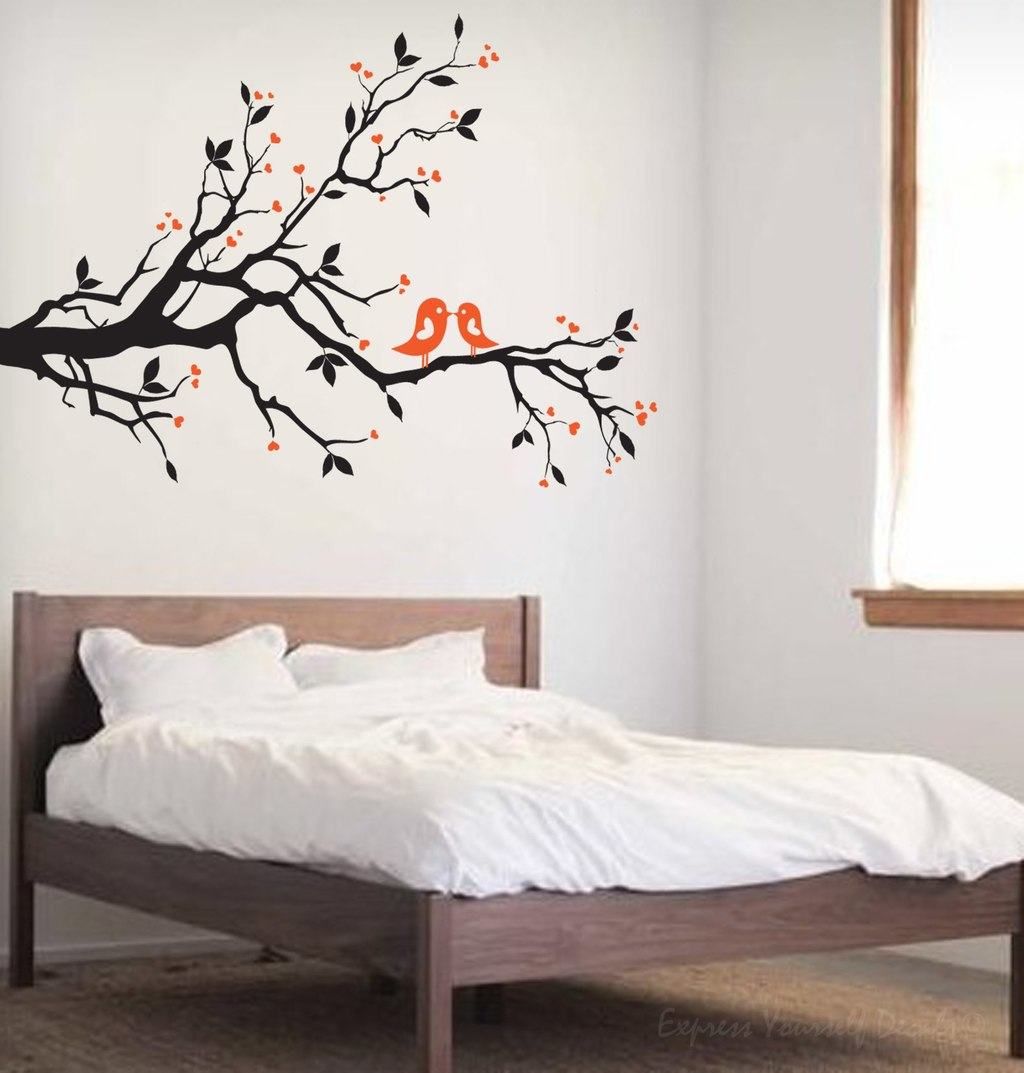 Love Bird Tree Branch Wall Decal | Wall Art Decal Sticker With Bird On Tree Branch Wall Art (Photo 12 of 15)