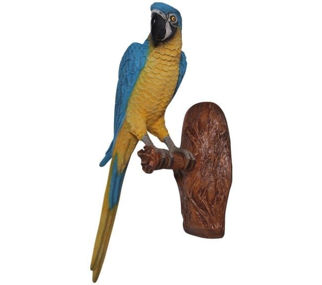 Macaw Parrot Wall Decor (yellow & Blue) Sculptures Inside Bird Macaw Wall Sculpture (View 6 of 15)